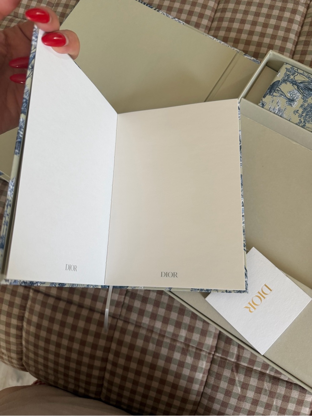 Dior Beige and Navy Illustrated Hardcover Notebook
